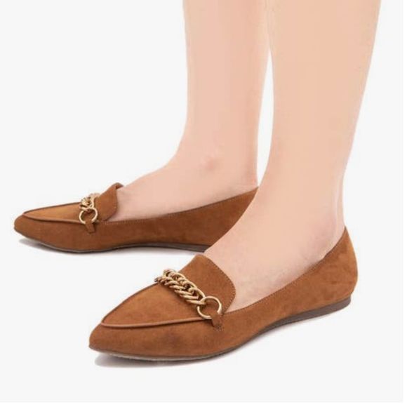 SODA Miles Gold Chain Comfort Loafer Flat - Picture 5 of 6